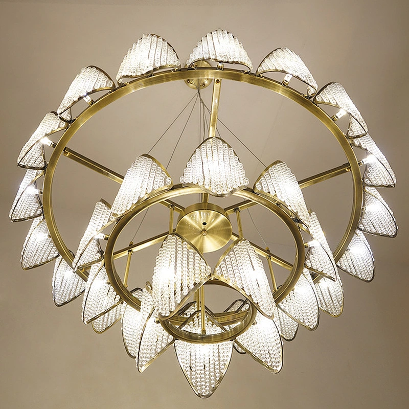 Modern Wedding Decorative Lighting  Luxury Hotel Crystal Chandelier Chandeliers Pendant Lights