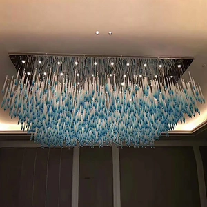 Custom round living room crystal ceiling lamp LED large light hotel club large chandelier villa chandelier