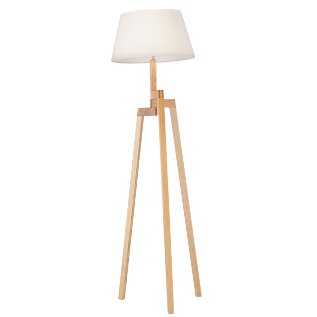 High quality hotel wood tripod standing floor lamp for living room