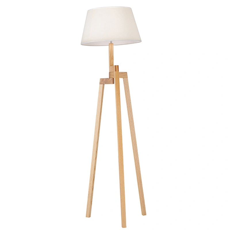 High quality hotel wood tripod standing floor lamp for living room