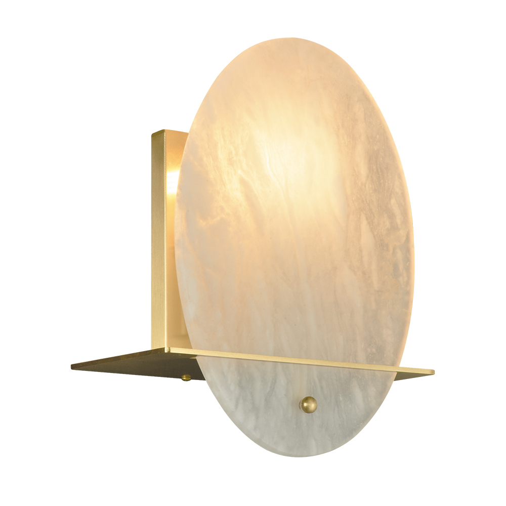 Modern indoor nordic hotel brass marble luxury bedside reading light wall lamp