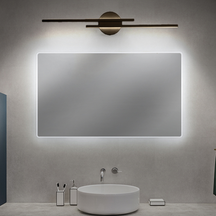 Simple Bar Iron Black And White Hotel Waterproof Bathroom Wall Light Custom Hotel Decor 14W/16W Mirror Wall Light Ip44