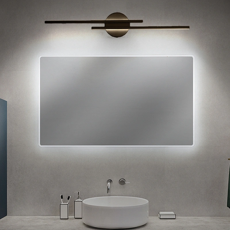 Simple Bar Iron Black And White Hotel Waterproof Bathroom Wall Light Custom Hotel Decor 14W/16W Mirror Wall Light Ip44
