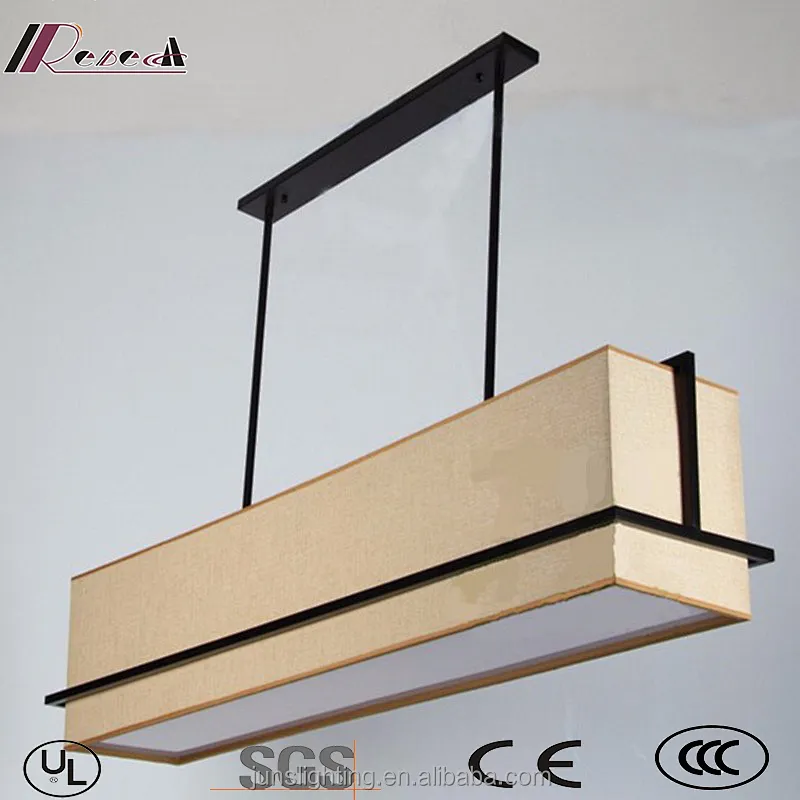 European rectangular linen fabric shade pendant lamp chandeliers & pendant lights