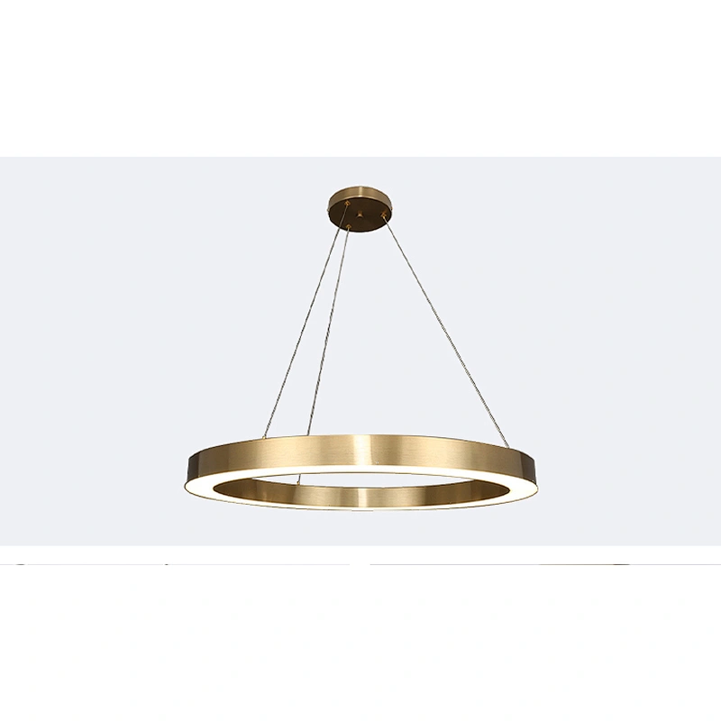 Simple craft style gold circular living room chandelier custom lobby lobby front desk iron hotel lobby chandeliers&pendant light