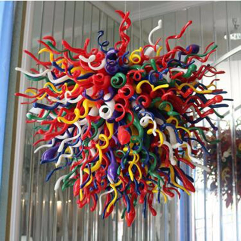 Hotel Decorative Murano Glass Hanging Broken Colour Chandeliers Pendant Lamp