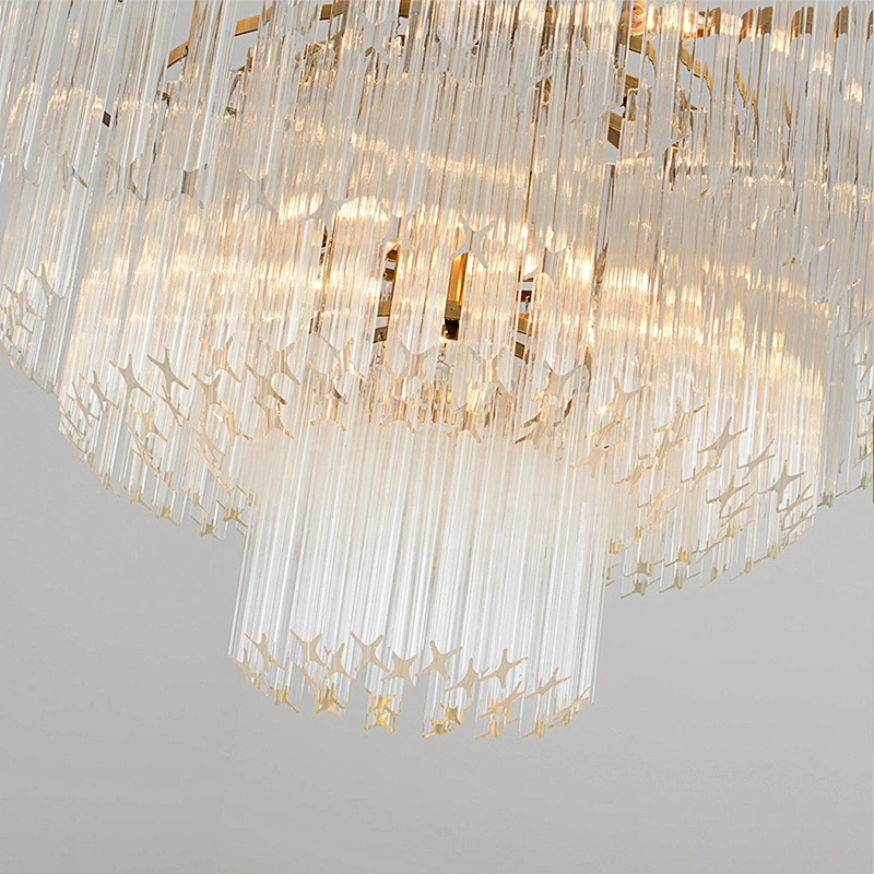 American Style Decor Modern Luxury Lighting Glass Brass Chandelier Pendant Lights