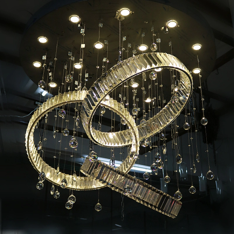 Modern customized circle shape crystal design chandelier