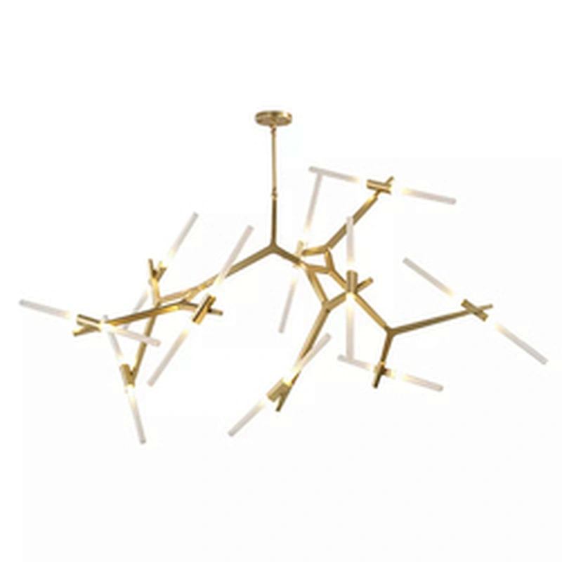 Home Decor Lighting Adjustable LED Pendant Lamp Chandelier Nordic Style Glass Tube Luxury Hanging Decorative Modern European 360