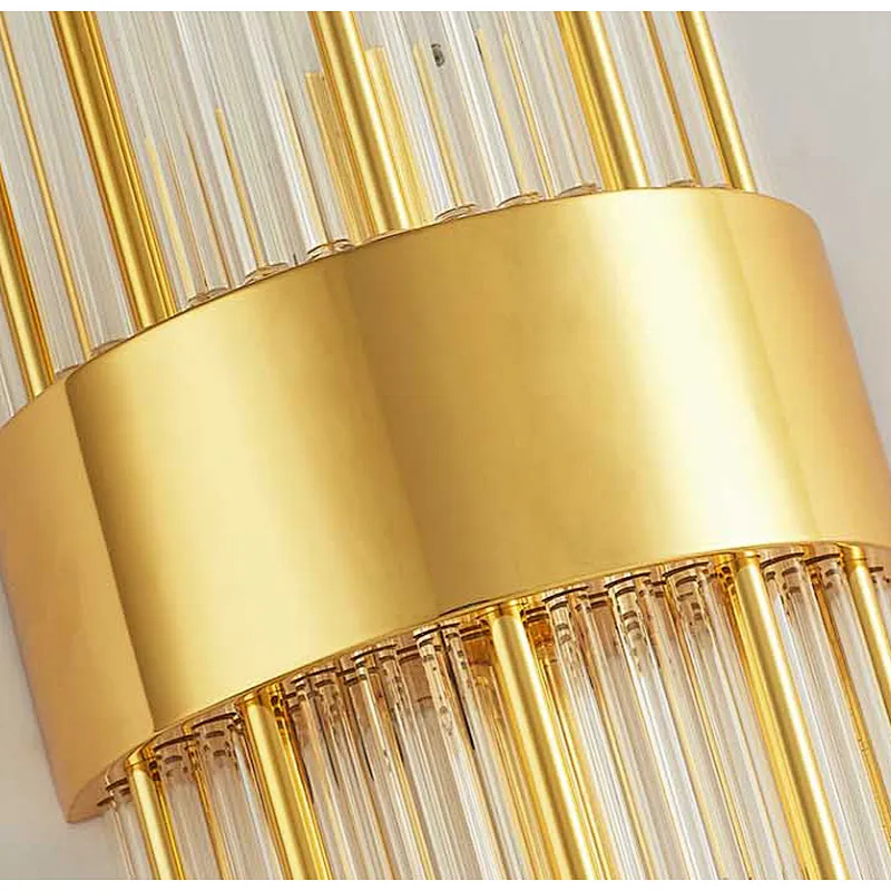 Modern Indoor Nordic Hotel Brass Crystal Luxury Bedside Indoor Marble Wall Lamp