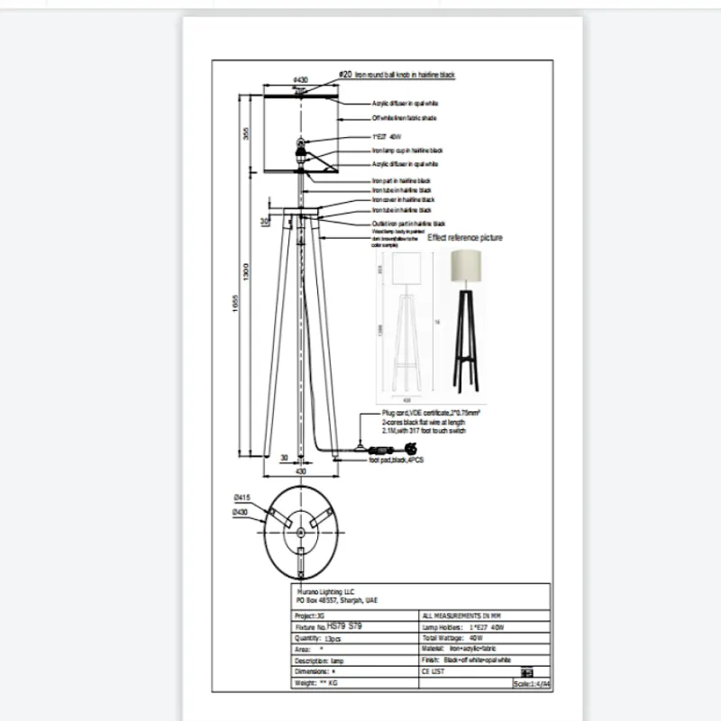 European Modern Wooden Floor Lamp For Study And Sitting Room