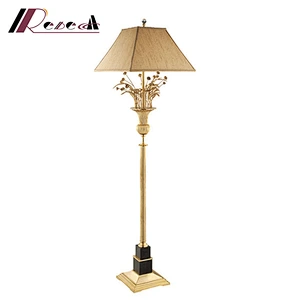 Hotel art vintage wedding decorative  yellow copper floor lamp