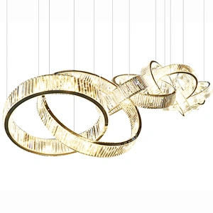 Custom large project hotel round luxury lighting crystal led pendant chandelier