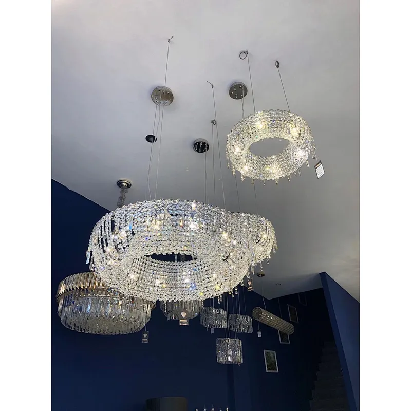 Custom made modern hotel living room luxury new crystal lighting chandelier