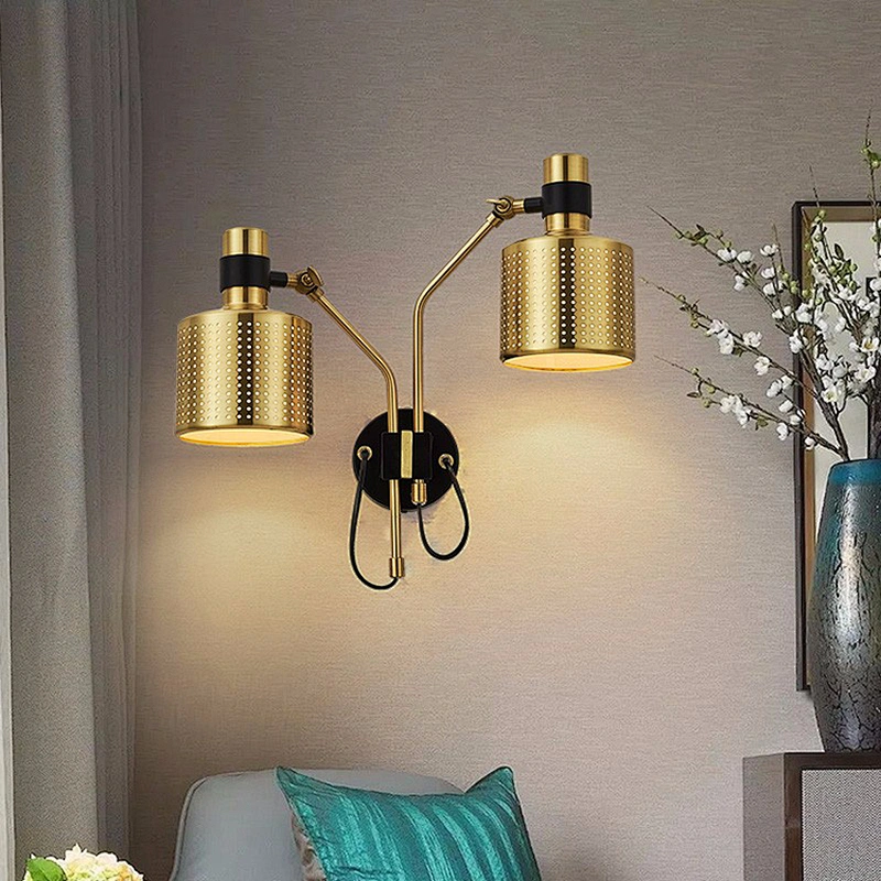 Modern  Metal Lamp Personalized Brass Color Decorative Wall Mount Lamp Hotel Light Fixtures