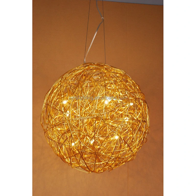 Aluminium wire round ball lighting hanging pendant light