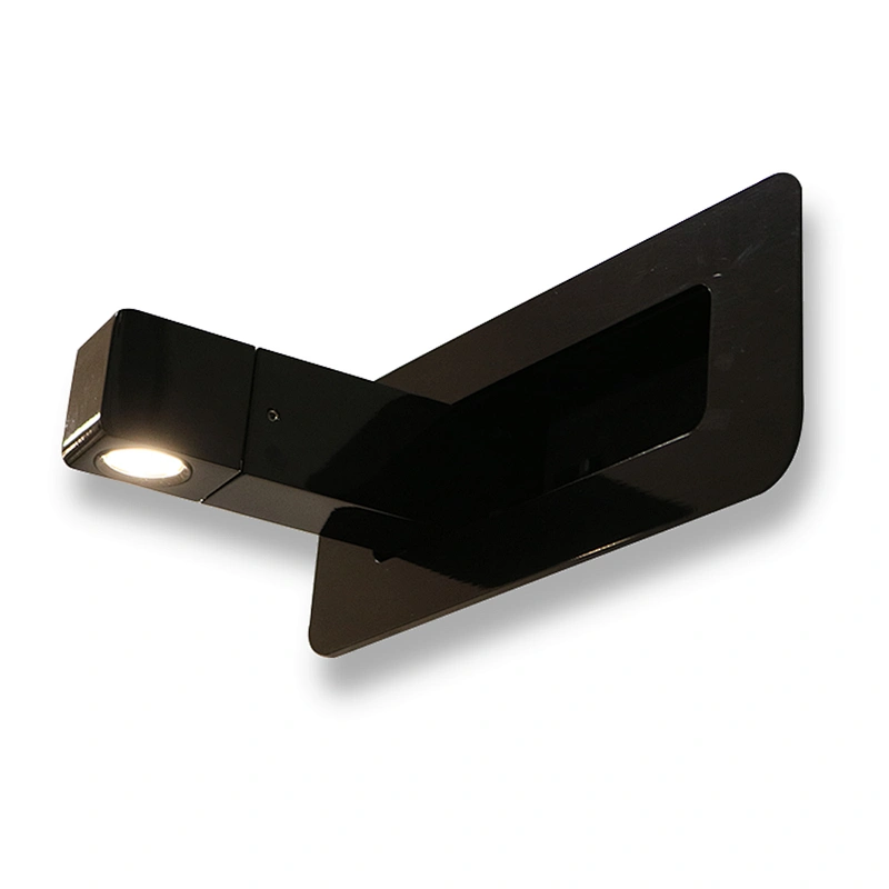 Hot sale rectangular 360 degree rotatable contemporary headboard reading wall lamp for hotel guestrooms