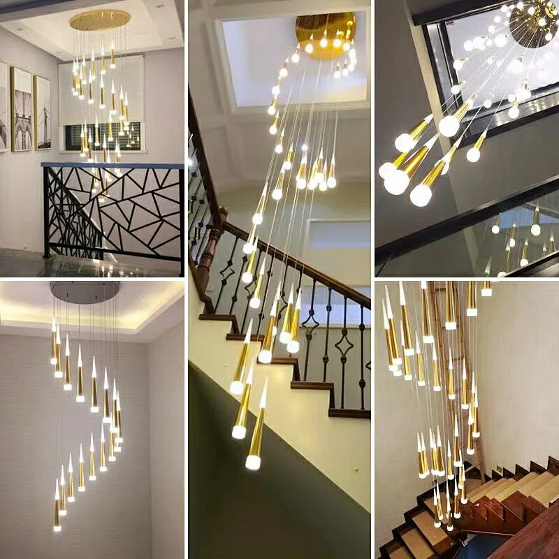 Modern Interior Decoration Lighting Chandelier Hotel Office Staircase Led Ceiling Light