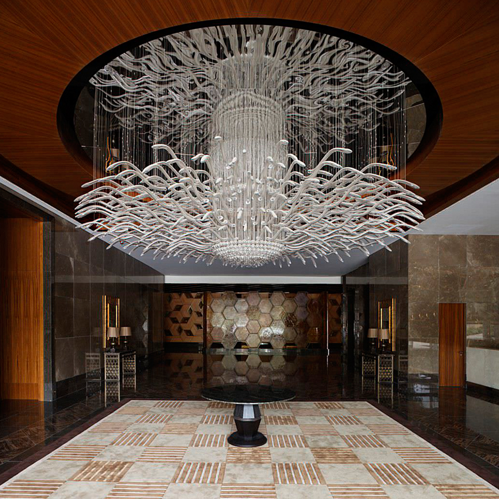 Modern large hotel lobby project decoration glass crystal chandelier