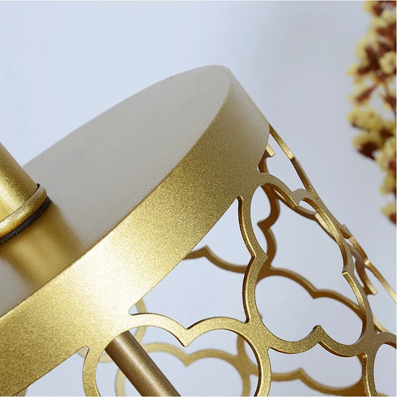 American creative gold wrought iron antique table lamp hotel bedside bedroom living room table lamp