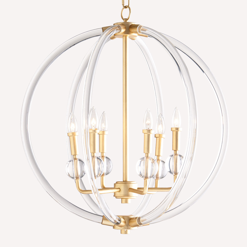 Simple living room crystal chandelier northern Europe luxury round dining room bedroom lamp modern study copper chandelier