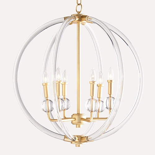 Simple living room crystal chandelier northern Europe luxury round dining room bedroom lamp modern study copper chandelier