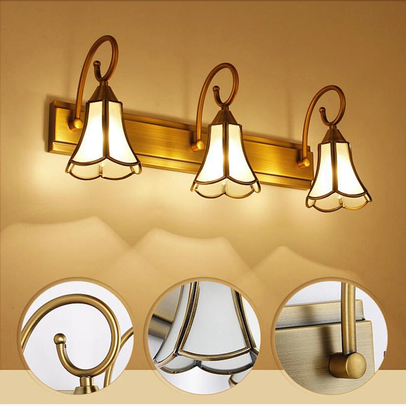 European style creative luxury hotel led wall lamp bathroom makeup up vanity mirror light lighting