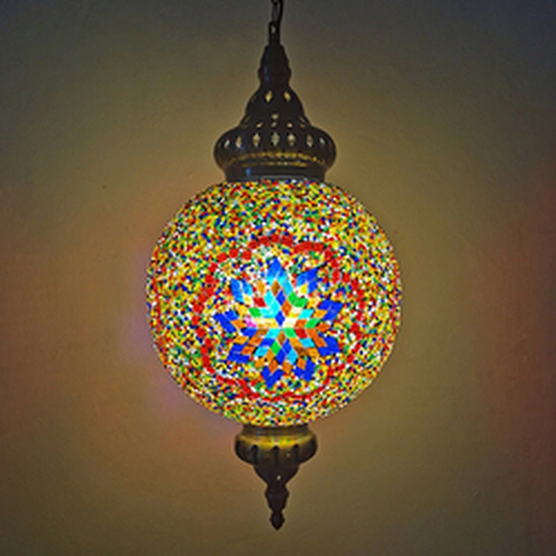 Featured hotel restaurant decorative Mosaic stained glass lampshade system chandeliers Moroccan style chandeliers&pendant lights