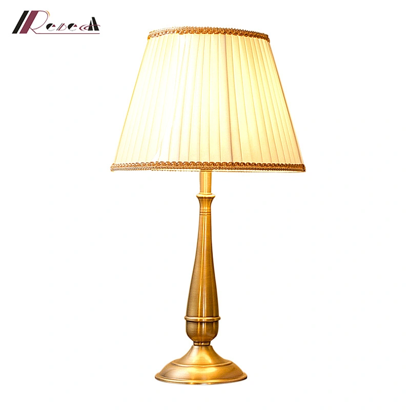 Classic Solid Brass Nightstand Table Lamp For Bedroom Modern Desk Lamps