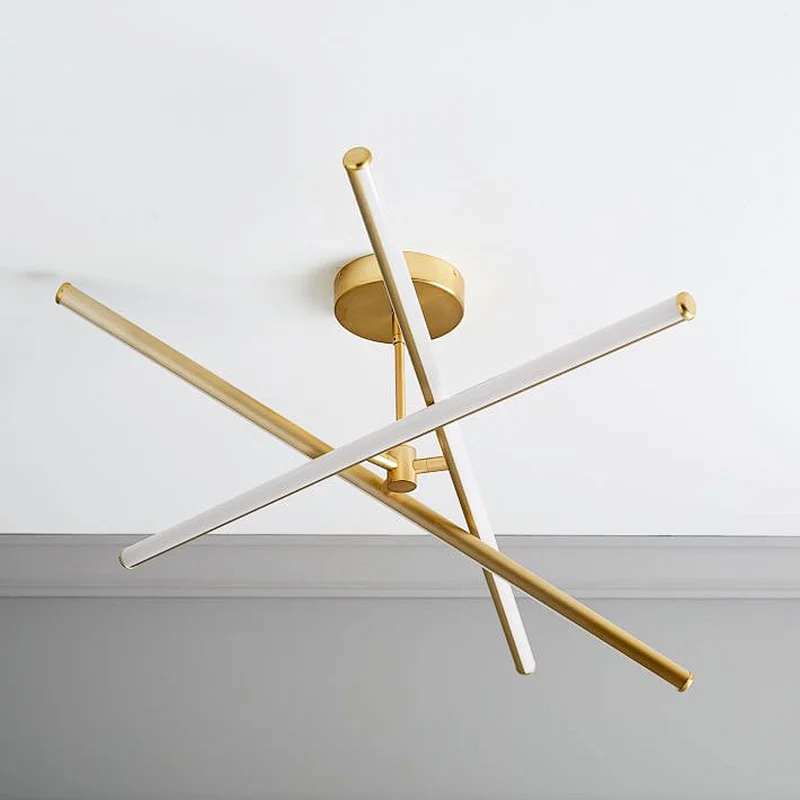 Modern LED Steel Chandelier In Gold For Dining Chandeliers Pendant Lights