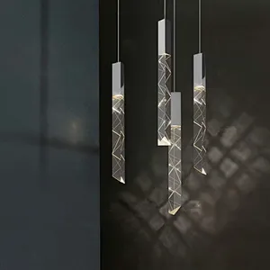 Modern  villa living room atmosphere crystal chandelier Nordic led drop light crystal pendant chandelier lights
