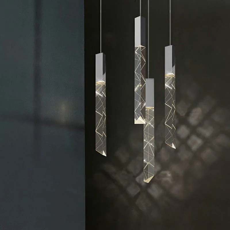 Modern  villa living room atmosphere crystal chandelier Nordic led drop light crystal pendant chandelier lights