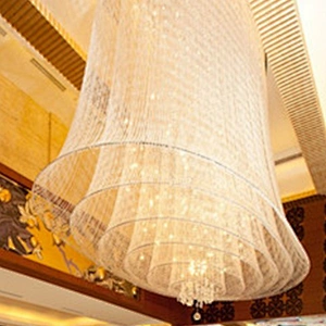 Large hotel lobby restaurants long chain chandeliers wedding crystal chandelier
