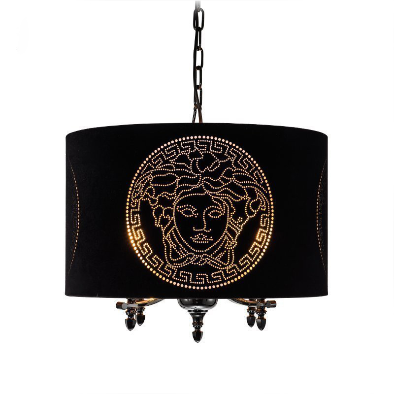 Pendant Lamp Modern Hotel Hanging Black Fabric + Iron + Crystal Contemporary Rebecca Lighting Ultraviolet Lamps Hotel,hotel 3200