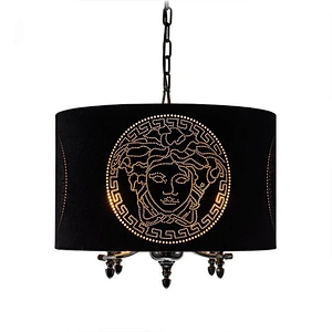 Pendant Lamp Modern Hotel Hanging Black Fabric + Iron + Crystal Contemporary Rebecca Lighting Ultraviolet Lamps Hotel,hotel 3200