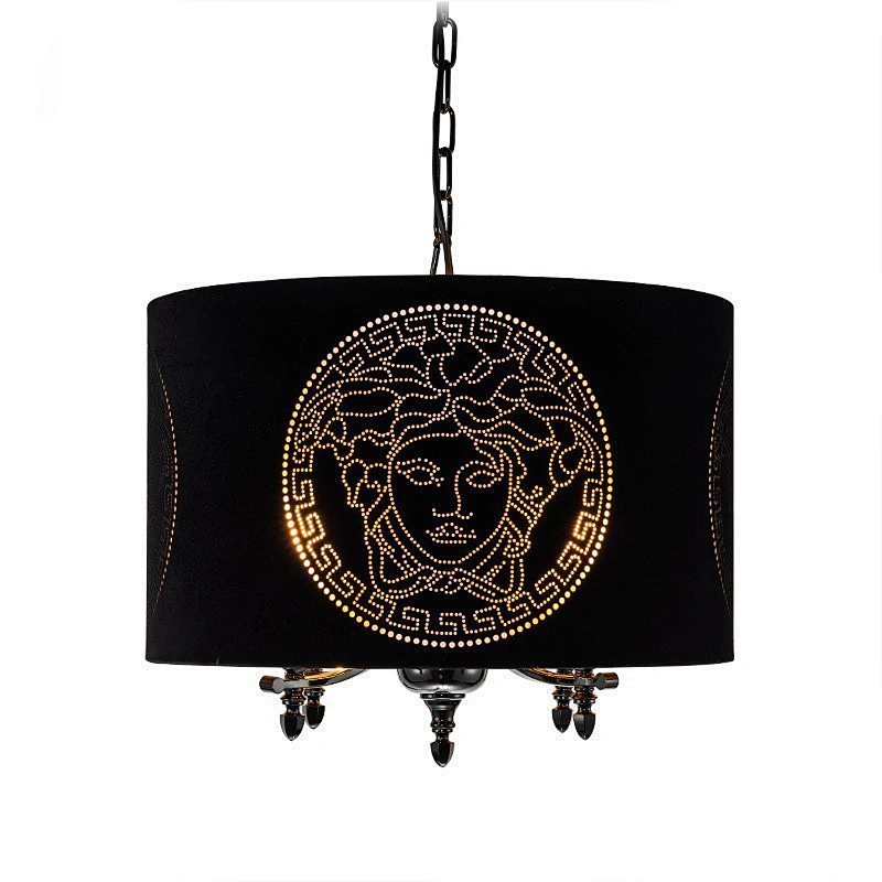 Pendant Lamp Modern Hotel Hanging Black Fabric + Iron + Crystal Contemporary Rebecca Lighting Ultraviolet Lamps Hotel,hotel 3200