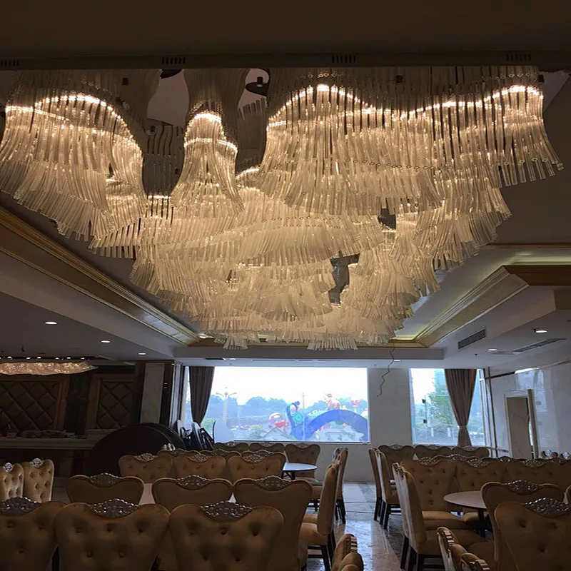 New design Guzhen lighting big glass pendant lighting project lamp for hotel