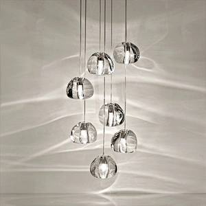 Modern design Solid Bubble Crystal Clear Glass Balls Project led modern Chandelier