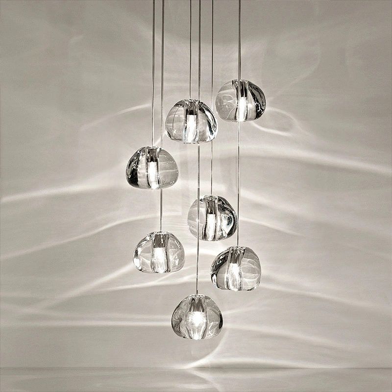 Modern design Solid Bubble Crystal Clear Glass Balls Project led modern Chandelier