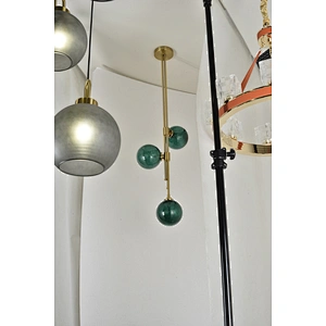 Dining Room Bedside Dark Green Glass Chandelier Modern Bar Hotel Pendant Lamp