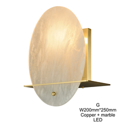 Modern indoor nordic hotel brass marble luxury bedside reading light wall lamp