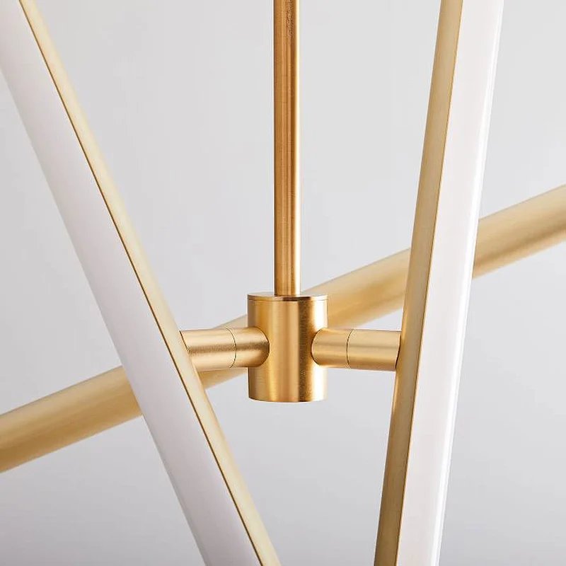 Modern LED Steel Chandelier In Gold For Dining Chandeliers Pendant Lights