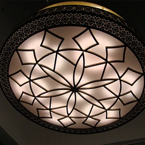 Unique Design Vintage Antique Brass Round Glass Ceiling Lamp Hotel Ceiling Lights