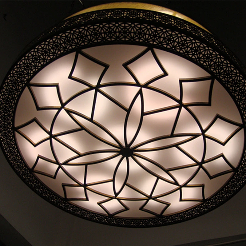 Unique Design Vintage Antique Brass Round Glass Ceiling Lamp Hotel Ceiling Lights
