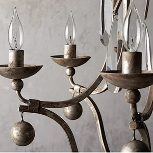 Custom candlestick hotel villa ambience chandeliers iron six-headed lighting classical Moroccan style chandeliers&pendant lights