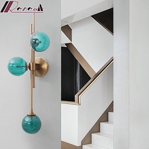 Dining Room Bedside Dark Green Glass Chandelier Modern Bar Hotel Pendant Lamp