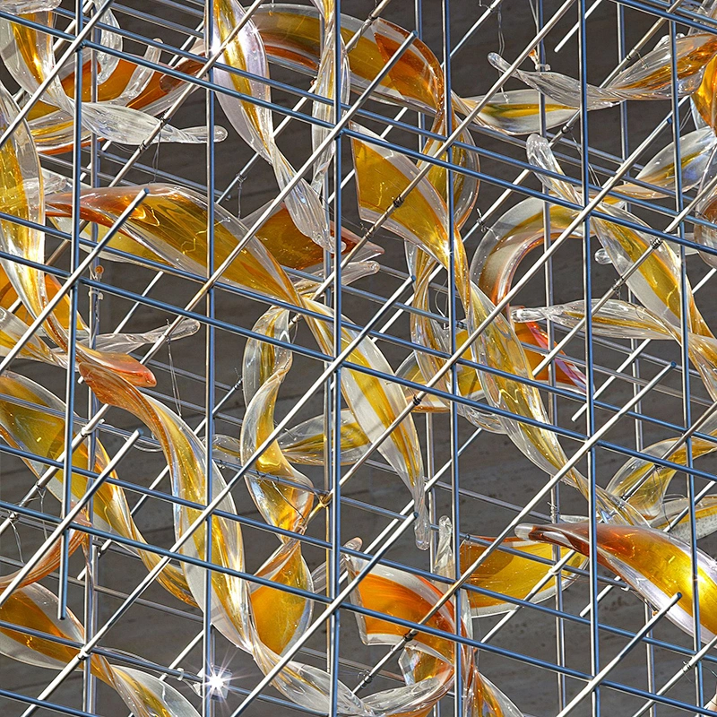 Customizable Modern design decoration project big hotel lobby art stained glass Chandelier