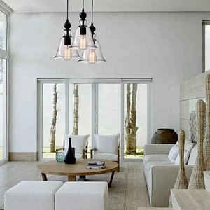 Retro Nordic style glass cover simple pendant light chandelier ceiling lamp