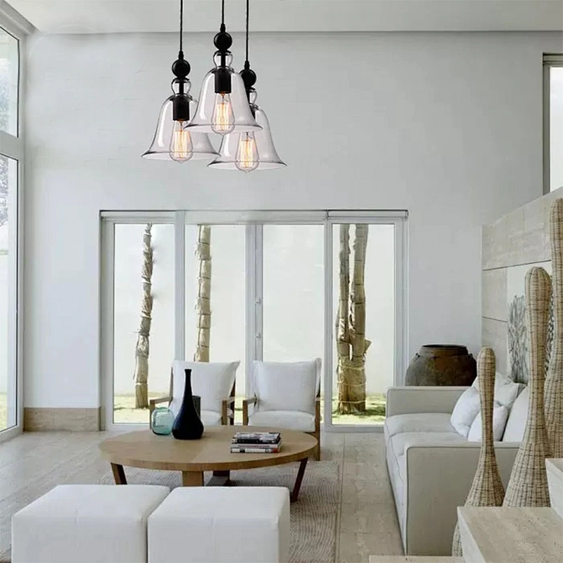 Retro Nordic style glass cover simple pendant light chandelier ceiling lamp