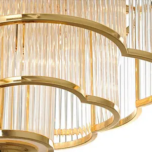 Modern hotel luxury lighting cristal ceiling chandeliers pendant light gold glass crystal chandelier